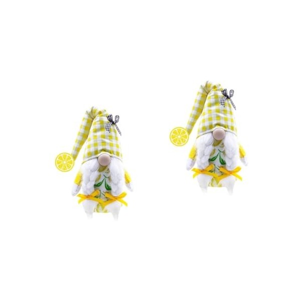 Abaodam 3 Pcs Citron sans Visage Vieil Homme GNOME en Peluche Poupée Printemps Été GNOME Dessin Animé en Peluche Poupée Décor