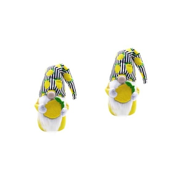 Abaodam 3 Pcs Citron sans Visage Vieil Homme GNOME en Peluche Poupée Printemps Été GNOME Dessin Animé en Peluche Poupée Décor