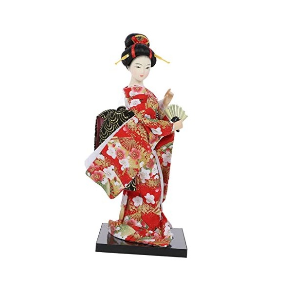 Abaodam Poupée Kimono Ornements De Poupée Geisha Statue De Poupée De Style Souvenirs Figure De Geisha Asiatique Kimono Noir H