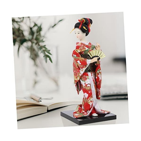 Abaodam Poupée Kimono Ornements De Poupée Geisha Statue De Poupée De Style Souvenirs Figure De Geisha Asiatique Kimono Noir H