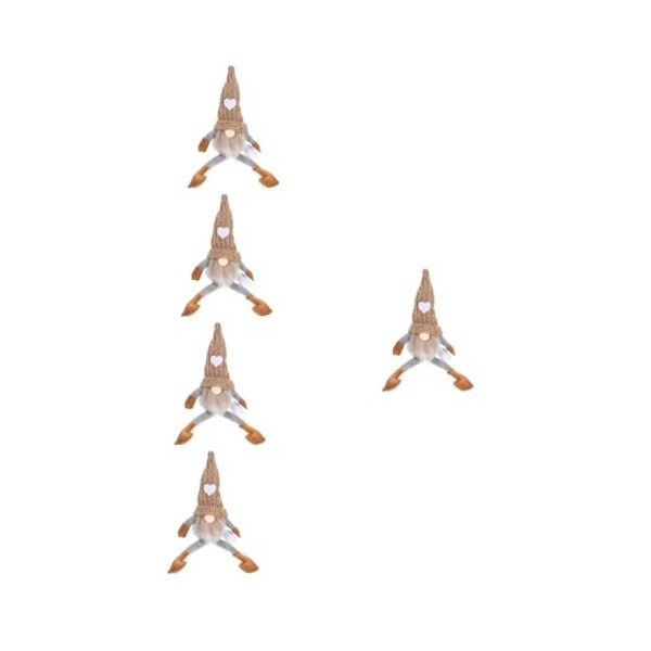 Abaodam 4 Pièces Poupée sans Visage Ornement GNOME Poupées en Peluche sans Visage Ornement De Père Noël Ornement du Souvenir 