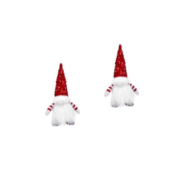 HOMSFOU 5 Pièces Poupée sans Visage Décorations De Noël du Père Noël Éclairer Les Gnomes Figurine De Poupée en Peluche De Noë