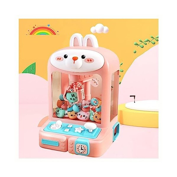 Alacritua Machine à Griffes Machine à Pince avec 30 Peluches,10 Gashapons Machine Attrape Bonbon Clip De Poupée pour Fille po