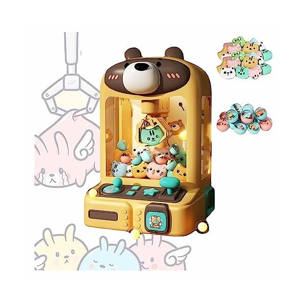 Alacritua Machine à Griffes Machine à Pince avec 30 Peluches,10 Gashapons Machine Attrape Bonbon Clip De Poupée pour Fille po