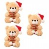 Totority 3 Pièces Ours De Noël Jouets du Père Noël Figurine en Peluche De Noël Poupée en Peluche Ours en Peluche Poupée Ours 