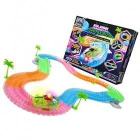 Mean Streets Glow Tracks – Comprend une voiture de course et une piste de course phosphorescente pour garçons – Ensemble de c