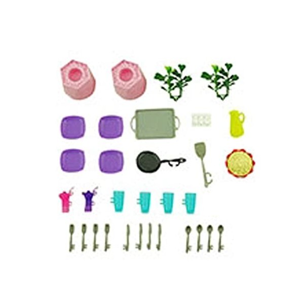 Barbie Pièce de rechange pour poupée Dreamhouse – GRG93 ~ Plantes de rechange, ustensiles de cuisine, nourriture, plantes et 