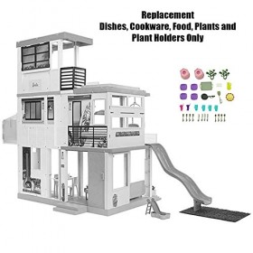 Barbie Pièce de rechange pour poupée Dreamhouse – GRG93 ~ Plantes de rechange, ustensiles de cuisine, nourriture, plantes et 