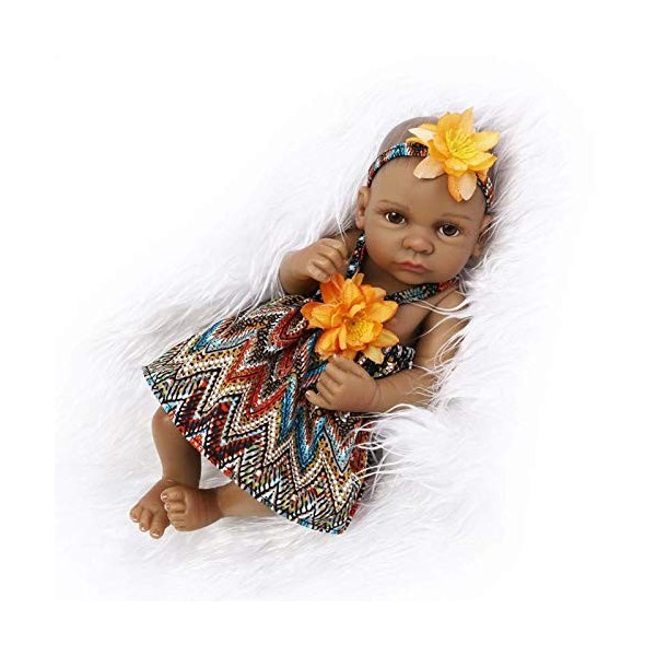Peau De Poupées Bébé Fille/Garçon 26 Cm, Simulation Indienne en Silicone Souple, Mini Poupée Réaliste, Cadeau pour Enfants A