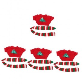 Toyvian 4 Ensembles De Vêtements De Maison De Poupée Tenue De Poupée Robe De De Noël Poupée Hiver Écharpe Couverture De Pull 