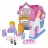 Baroni Toys Maison de Poupées Pliable, Maison de Poupées Villa pour Enfants, Maison de Poupées à 2 étages avec Personnages et