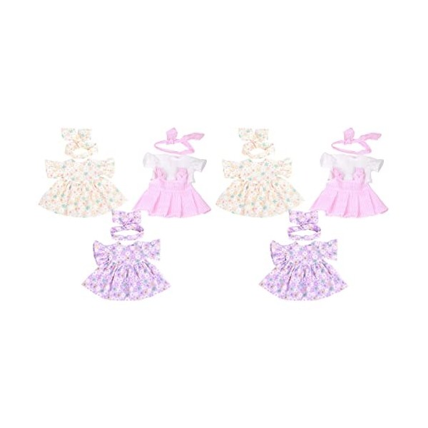 Toyvian 6 Pièces Vêtements Américains Vêtements De Poupée De Simulation Vêtements De Poupée Exquis Enfant Robe De Princesse F