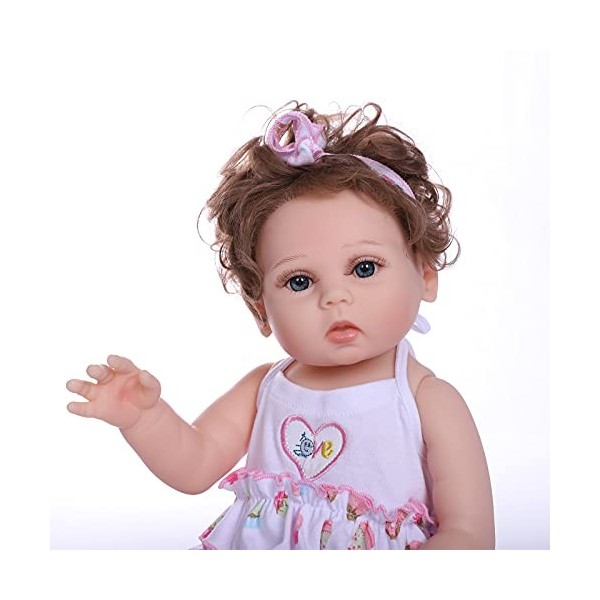 ZIYIUI Reborn Doll 19 Pouces 48 cm Réaliste Bebe Reborn Girl Fait à la Main Full Body Silicone Vinyl Reborn Baby Doll Nouveau