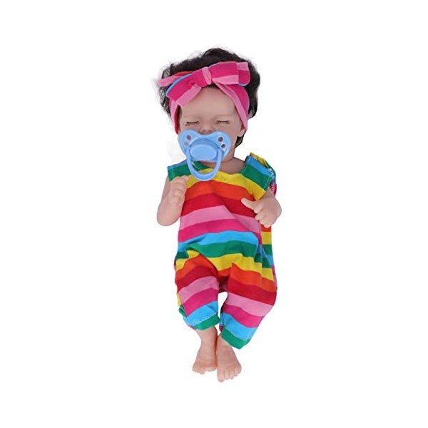 Dilwe Poupée Reborn Girl, 12in Silicone Baby Girl Doll Lavable Newborn Girl Doll Cadeau pour EnfantsPoupées humanoïdesPoupée 