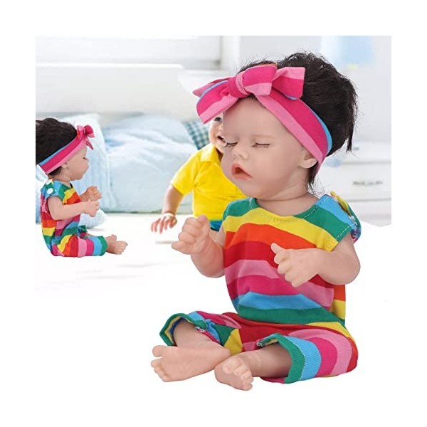 Dilwe Poupée Reborn Girl, 12in Silicone Baby Girl Doll Lavable Newborn Girl Doll Cadeau pour EnfantsPoupées humanoïdesPoupée 