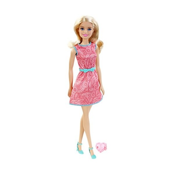 Barbie Mattel Year 2015 Friends Series 12 inch Doll DGX62 in Pink Dress with Blue Belt and Pink Heart Accessory