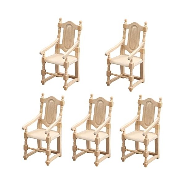 Toyvian 5 Pièces Chaise De Simulation Mini Poupées Chaises Poupées Miniatures Décor De Table Adorable Chaise Miniature Chaise