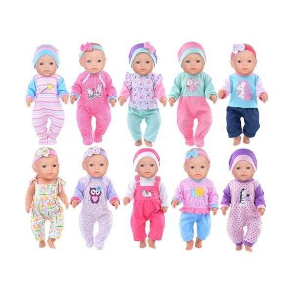 ebuddy 10 jeux - Les accessoires pour les vêtements de poupée mignons comprennent des chapeaux et des bandeaux pour poupées n