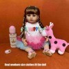 55cm Reborn Baby Doll, Exquise Réaliste Bébés Fille Poupée Réaliste Enfants Mignonne Adorable Poupée avec de Longs Cheveux Tr