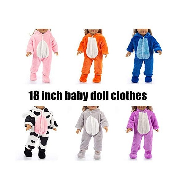 18" Vêtements de poupée Pyjamas de poupée Vêtements de Nuit Combinaison de Nuit Mignonne pour poupées de 18" pour Enfants,B