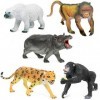 Click N Play Lot de 5 figurines danimaux géants, assortiment de 5 pièces, au design réaliste, zoo sauvage, safari, jungle e