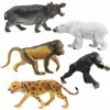 Click N Play Lot de 5 figurines danimaux géants, assortiment de 5 pièces, au design réaliste, zoo sauvage, safari, jungle e