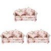 Toyvian 3 Pièces Canapé De Maison De Poupée Déco Petit Meuble Canapé Miniature 1 Accessoires à 12 Échelles Chaise Modèle De M