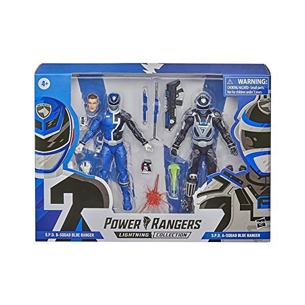 Power Rangers Lightning Collection - Pack de 2 Figurines S.P.D. Squad B Blue Ranger et Squad A Blue Ranger de 15 cm