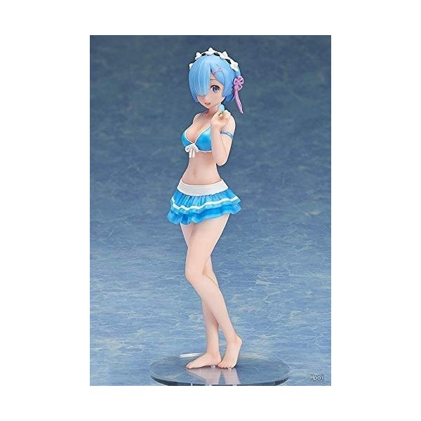 Re: La vie dans un monde différent de zéro: Rem & Ram 15CM Figure Statue, Anime jolie robe maillot de bain Blue Girl Up, mang