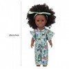 SUNGOOYUE 14 Pouces Peau Noire Fille Bébé Poupée, Cheveux Bouclés Portable Haute Simulation Fille Africaine Bébé Poupée avec 