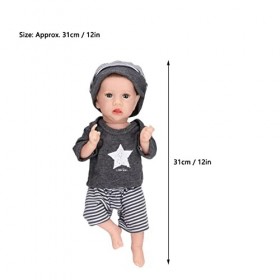 12 Pouces Reborn Bébé Poupées Silicone Bébé Poupée Membres Flexibles Doux Réaliste Poupée Jouet avec Bouteille de Lait pour l