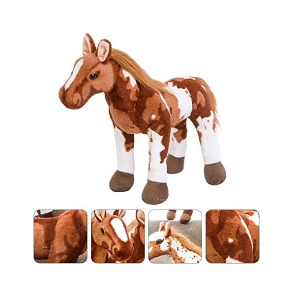 Toyvian 3 Pièces Petite Poupée Poney Jouet en Peluche Animal Jouets pour Chevaux Cheval en Peluche Jouet Bébé Cheval Poupée e