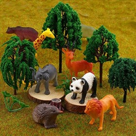 Jouets Animaux, lot de 64 Figurines en Plastique pour Jouer avec les Animaux Sauvages modèles mini, Animaux de la Jungle Réal
