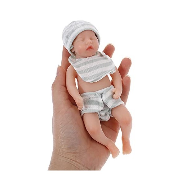 ErZhuiZi Poupée Reborn Garçon Silicone Minuscule 15cm Bebe Reborn Fille Silicone Plein Corps Poupée Reborn Fille Reborn Baby 