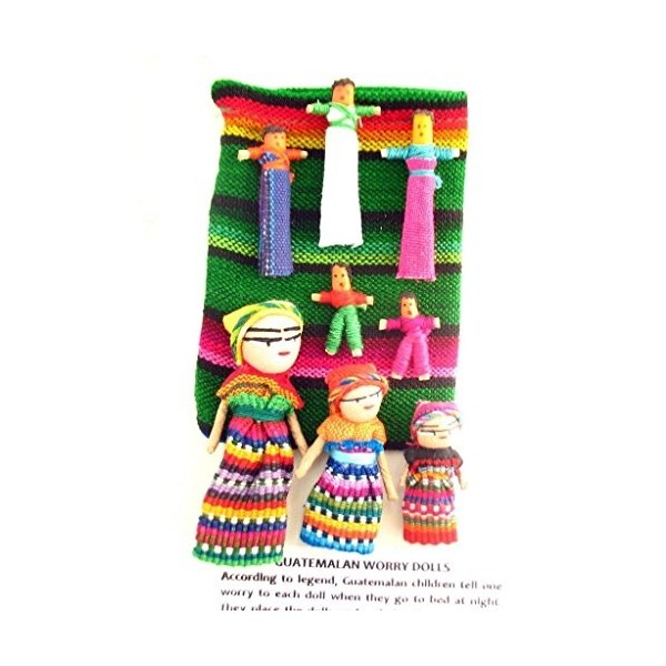 Large Guatemala Worry Doll Pouch with Different Dolls