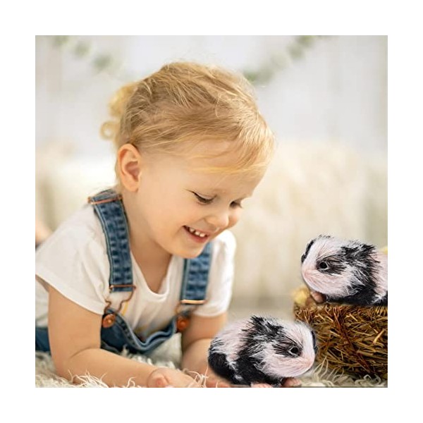 PERTID Animaux renaissants - Doux Mini Animaux Reborn en Silicone Réaliste,Mignon réaliste Panda Mini bébé Animaux poupée Cor