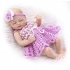 Reborn Baby Dolls, Simulation Soft Baby Vinyl Full Silicone Sleeping Doll pour Accompagner Les Enfants À Jouer À La Maison Ba