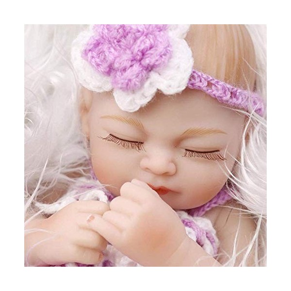 Reborn Baby Dolls, Simulation Soft Baby Vinyl Full Silicone Sleeping Doll pour Accompagner Les Enfants À Jouer À La Maison Ba