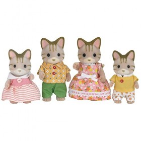 Sylvanian Families - 5180 - Famille Chat Tigre - Mini Poupée & 4172 Famille Ecureuil Roux - Gris