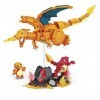 MEGA Pokémon , Jeu de construction de figurines pour enfants, Charmander Evolution Set avec 300 pièces, 3 personnages posable