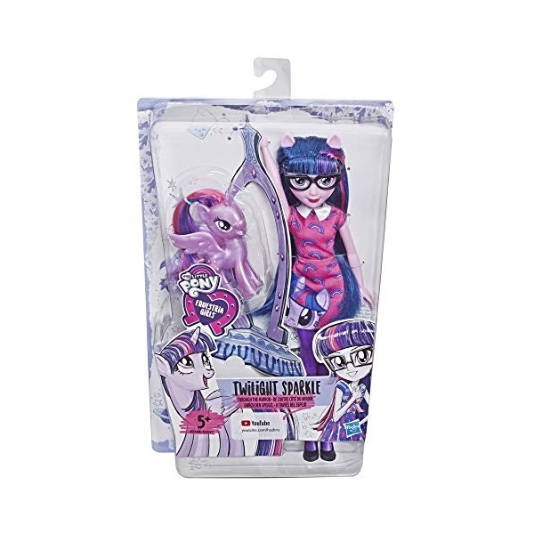 My Little Pony Equestria Girls Through The Mirror Twilight Sparkle Poupée Tendance 28 cm avec Figurine de Poney Violet, Tenue