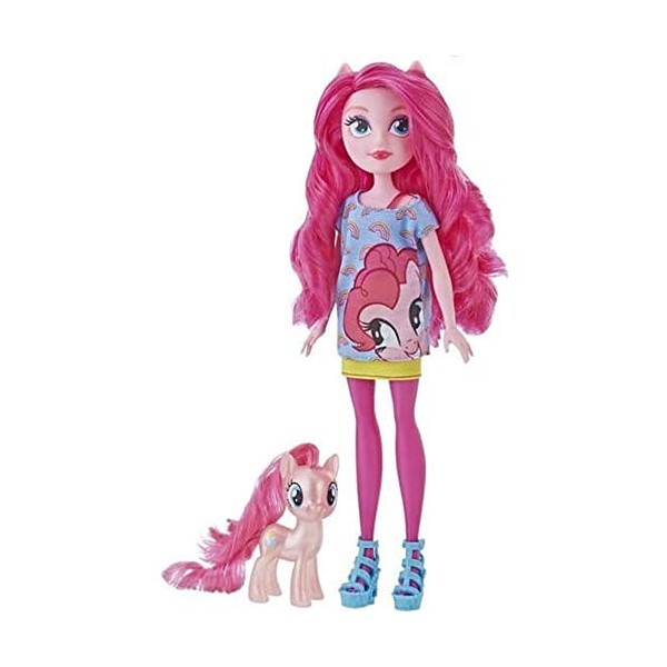 My Little Pony Equestria Girls Through The Mirror Pinkie Pie Poupée Tendance avec Figurine de Poney Rose, Tenue et Chaussures