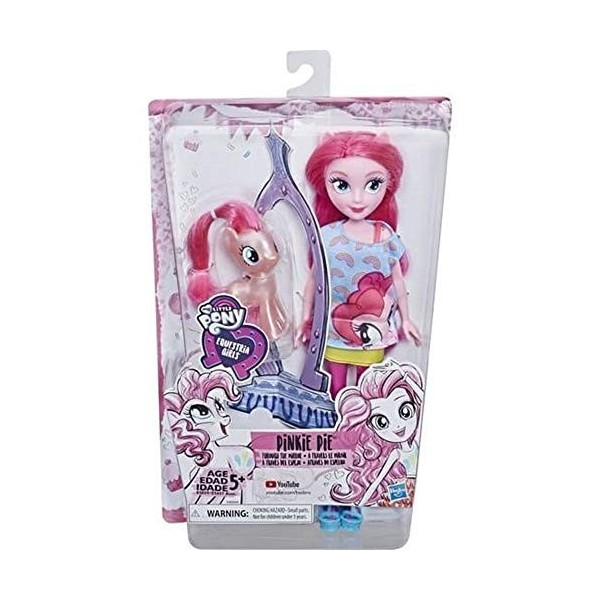 My Little Pony Equestria Girls Through The Mirror Pinkie Pie Poupée Tendance avec Figurine de Poney Rose, Tenue et Chaussures