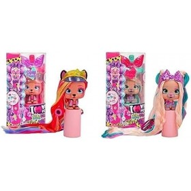 VIP PETS Bow Power Aurora + Kim S6 | Poupée Chien à Collectionner avec Un Look Urbain et des Cheveux Longs de 30 cm à peigner