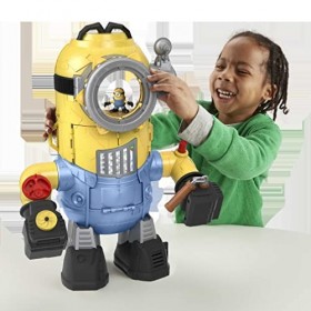 Fisher-Price Imaginext Minions coffret Robot-Minion 2-en-1 avec lance-projectile banane et une micro-figurine Stuart incluse,