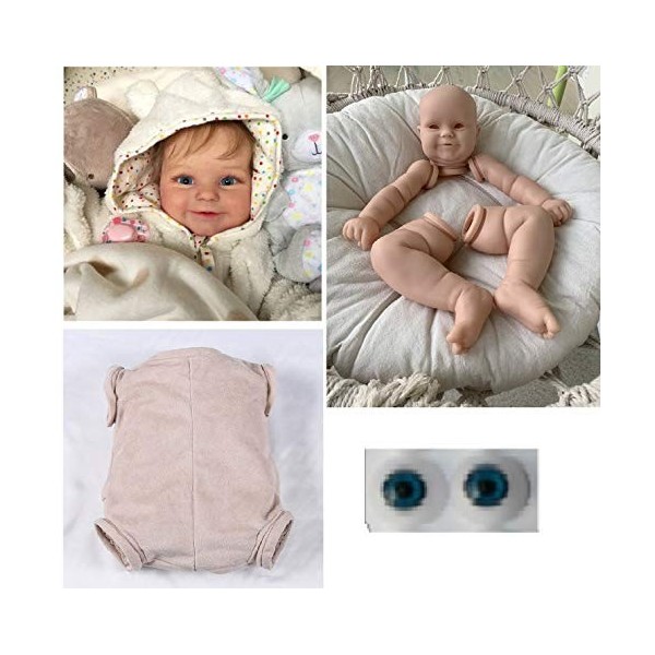 Pinky Reborn bébé poupée Moule Kit Silicone Souple Newbirth poupée Moule Kit Ensemble Tissu Corps Taille finie 22 Pouces C 