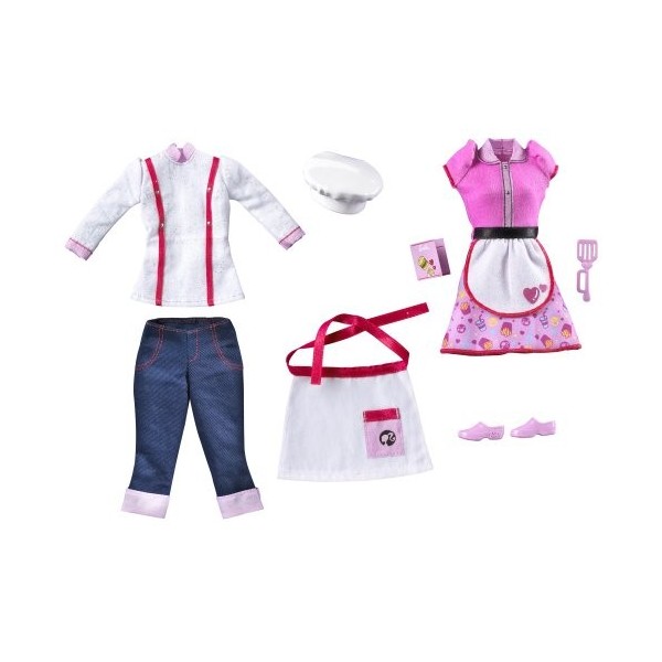 Barbie - W3750 - Accessoire pour Poupée - 2 Tenues - Restaurant/Mode