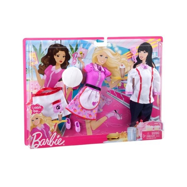 Barbie - W3750 - Accessoire pour Poupée - 2 Tenues - Restaurant/Mode