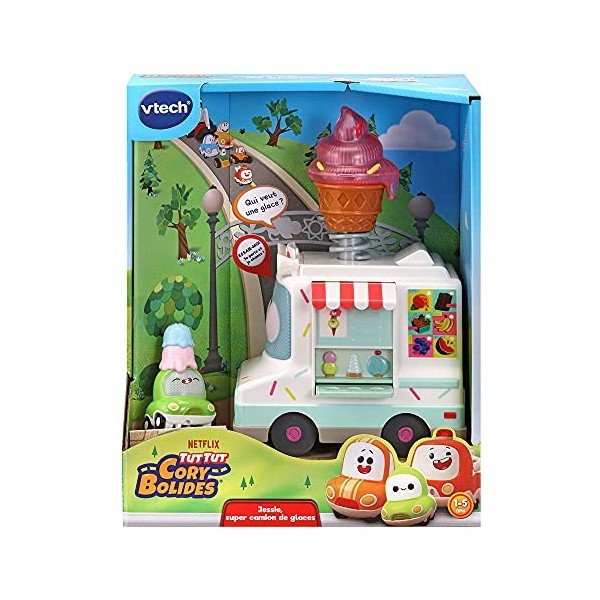 VTech - Tut Tut Cory Bolides - Jessie, Super Camion De Glaces, Jouet Camion Interactif - 1/5 Ans - Version FR