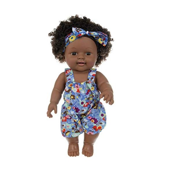 Poupées Africaines Noires Poupées Africaines Fille Garçon Nouveau-né Bébé Réaliste Réaliste Baby Play Doll 12" pour Enfants P